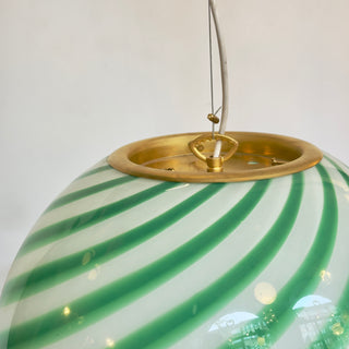 Murano Klotlampa 40cm Grön Swirl