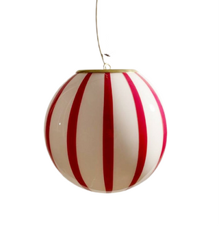 Murano Klotlampa 30cm Röd Stripe