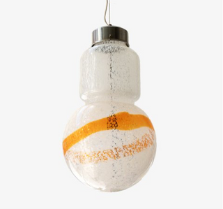 Vintage Murano Pendellampa Vit/Orange