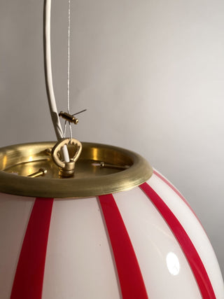 Murano Klotlampa 30cm Röd Stripe