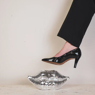 Sculpture Lips Disco Silver