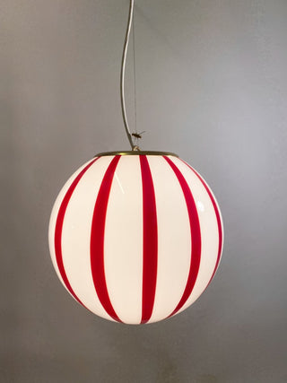 Murano Klotlampa 30cm Röd Stripe
