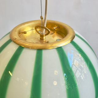 Murano Klotlampa 30cm Grön Stripe