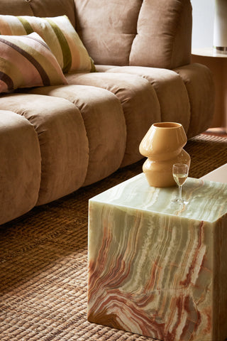 Side table Onyx marble block 