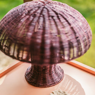 Bordslampa Rattan Burgundy