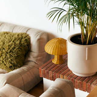 Bordslampa Rattan Mustard