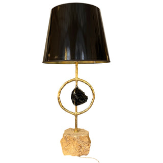 Table Lamp Travertine &amp; Glass
