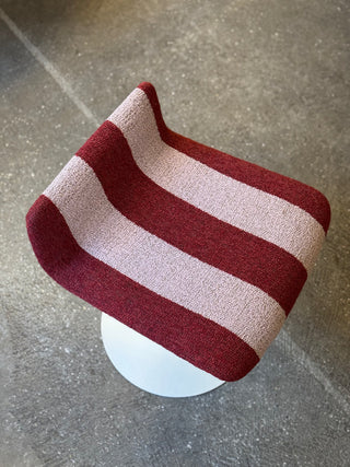 Stool 1970s Newly upholstered Red/Pink