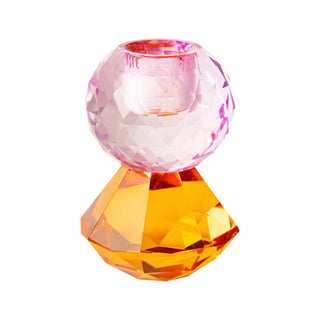 Ljusstake Kristall, Bärnsten/Violett 10cm