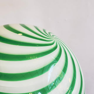 Murano Globe Lamp Medium Green Swirl