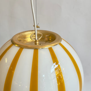 Murano Klotlampa 30cm Senapsgul Stripe