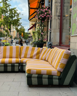 Modular sofa Playboy DUX 1970s Reupholstered in Muru Stripe