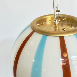 Murano Klotlampa 30cm Blå/Brun Stripe