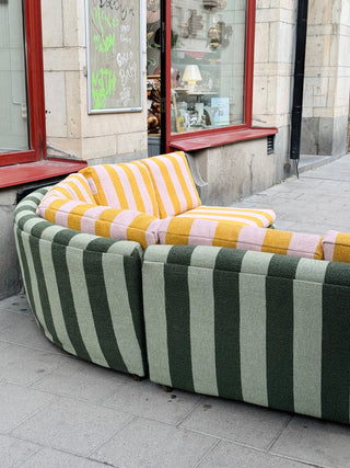 Modular sofa Playboy DUX 1970s Reupholstered in Muru Stripe