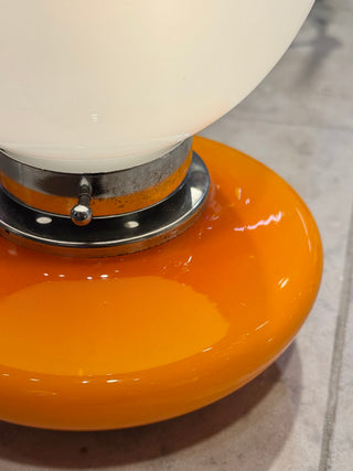 Table Lamp Murano Glass 70s Small Orange