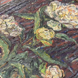 Leoo Verde 'White Peony' Oil on Canvas 1949