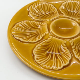 Oyster plate Proceram circa 1950s (Aubagne, FR) Yellow