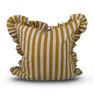Cushion 'Flounce' Stripe Ochre