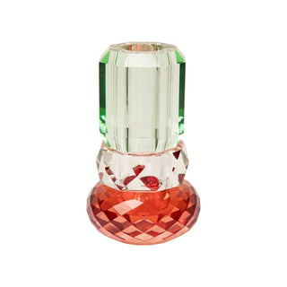Vase Crystal, Red/Clear/Mint 16.5cm