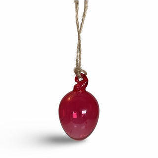 Hanging Glass Egg Pink/Red S