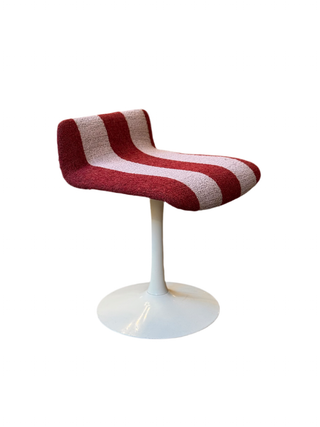 Stool 1970s Newly upholstered Red/Pink