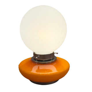 Table Lamp Murano Glass 70s Small Orange