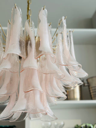 Vintage Murano Chandelier La Murrina Lattimo Pink