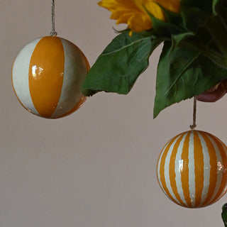 Handpainted Christmas Bauble Bell Ocra