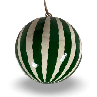 Hand Painted Christmas Bauble Bell Green