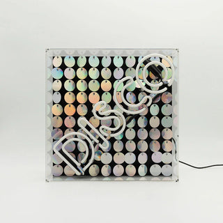 Neon Lamp Box 'Disco' Sequins Purple