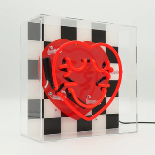 Neonlampa Box Smiley Heart Chequered