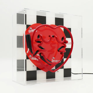 Neonlampa Box Smiley Heart Chequered