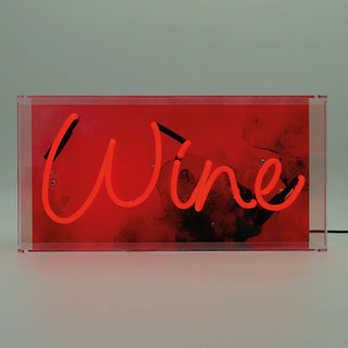 Neonlampa Box 'Wine' Röd