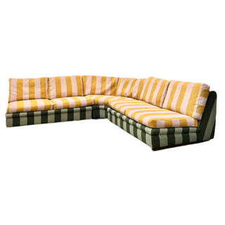 Modular sofa Playboy DUX 1970s Reupholstered in Muru Stripe