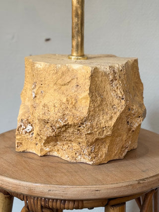Table Lamp Travertine &amp; Glass