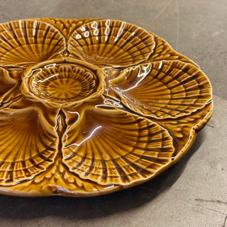 Oyster dish Sarreguemines Brown