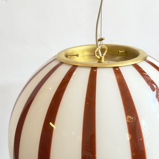 Murano Klotlampa 40cm Mörkröd Stripe