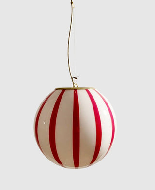 Murano Klotlampa 30cm Röd Stripe