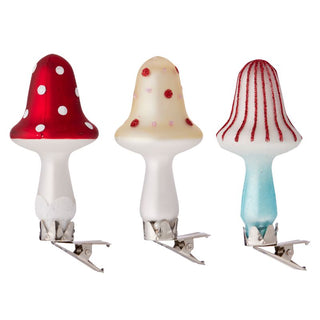 Christmas Decoration Mushroom (Set of 3) Multicolored