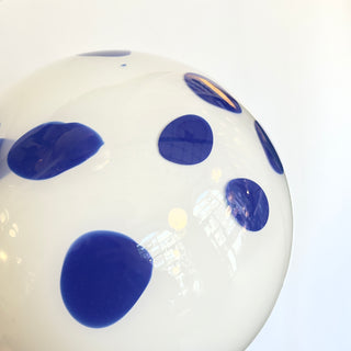 Murano Klotlampa 20cm Blå Polka Dot