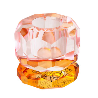 Kristall Ljusstake, Rosa/Amber