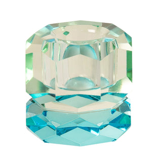 Crystal Candlestick, Blue/Mint, 4.5 cm