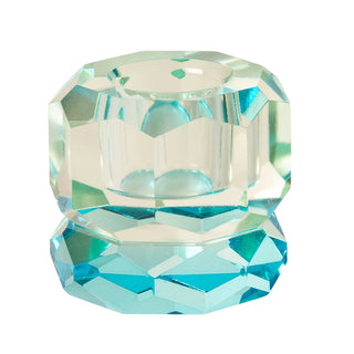 Crystal Candlestick, Blue/Mint, 4.5 cm