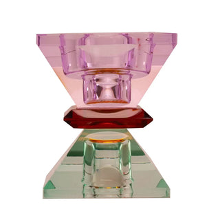 Kristall Ljustake, Violet/Amber/Mint 7,5x6cm