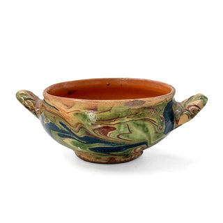 Clay bowl Jaspé decoration