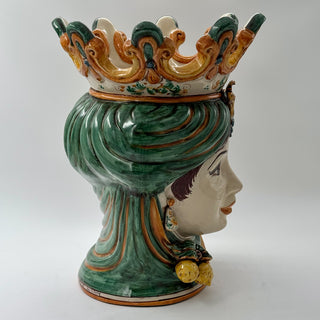 Testa Di Moro 40cm Woman Lemons Green/Orange