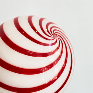 Murano Klotlampa 20cm Röd Stripe