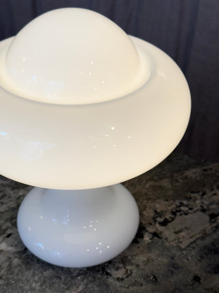 Vintage Murano Table Lamp Mushroom White