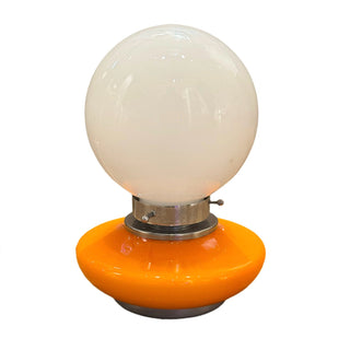 Table Lamp Murano Glass 70s Small Orange