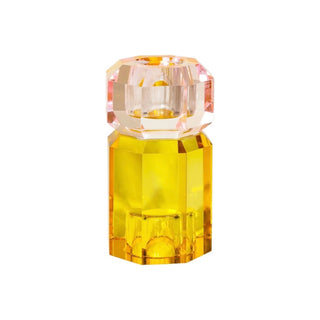 Ljustake Kristall, Gul/Rosa 9,5cm